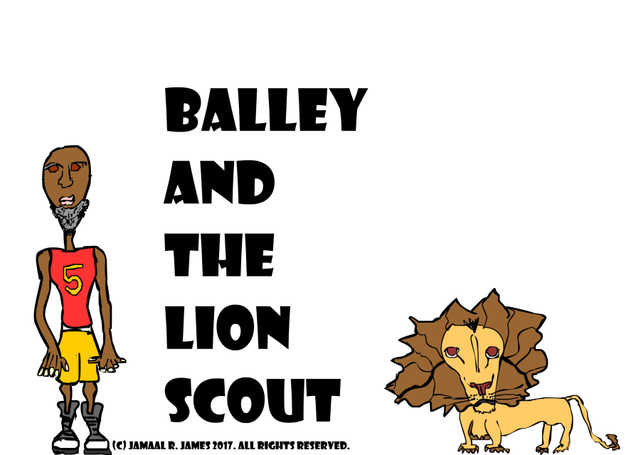 Balley and the Lion Scout created by Cartoonist Jamaal R. James for James creative arts And Entertainment Company. drawing art illustration. jcaaec